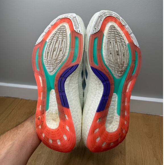 Adidas Women's Ultra Boost 22 Heat.RDY White Iridescent Running Athletic Sneaker - Picture 10 of 11